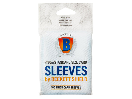 Beckett Shield: Thick standard size sleeves 130pt (100 count)